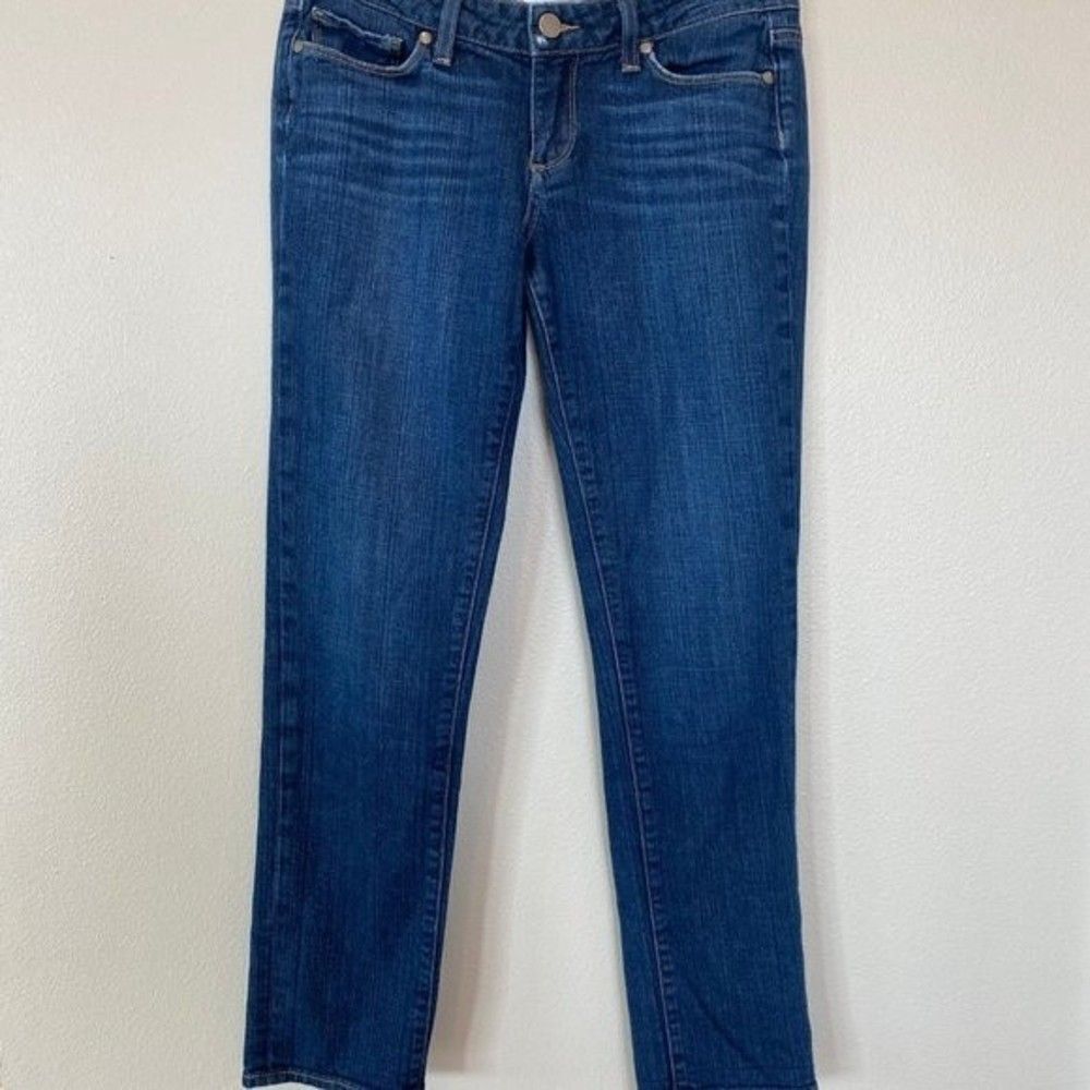 Paige Jimmy Jimmy Jeans Women 26x27.25 Blue Dark Wash Skinny Weston Jeans - Picture 2 of 10